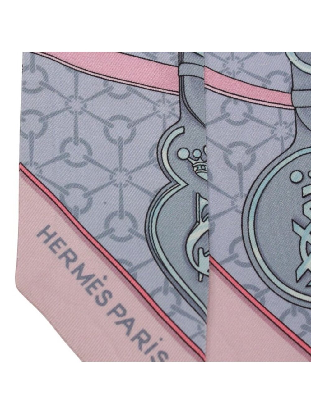 Hermes Twilly la Promenade du Matin Morning Walk Silk Purple Pink Blue Scarf - Picture 8 of 8